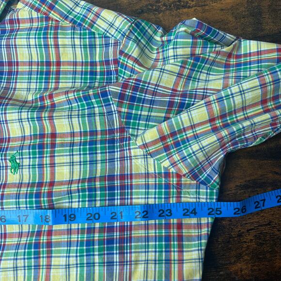 Ralph Lauren Mens XL Custom Fit Multicolored Plaid Long Sleeve Shirt Button-Down - Picture 9 of 12
